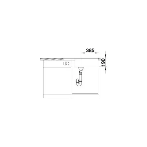 Blanco ZIA XL 6 S Compact nežnobela 527214 - tehnički crtež