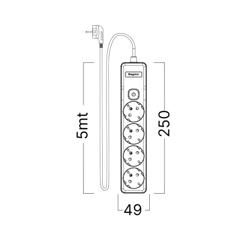 Braytron Produžni Kabl 4-Way EU Swc 5M BY72-00245