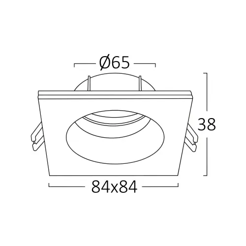 Braytron GU10 Ugradna Rozetna Kvadratna Crna IP54 BH03-02111
