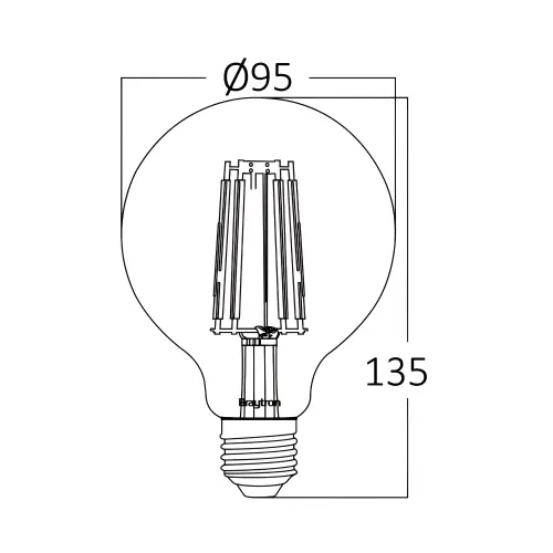 Braytron Dimabilna LED Filament Kugla G95 8W E27 Providna 3000K BA41-60820