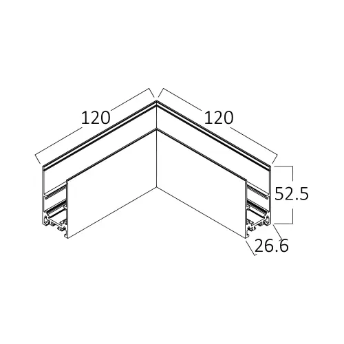 Braytron Magnetna Šina Ugao Nadgradna Crni 48VDC BY41-10221