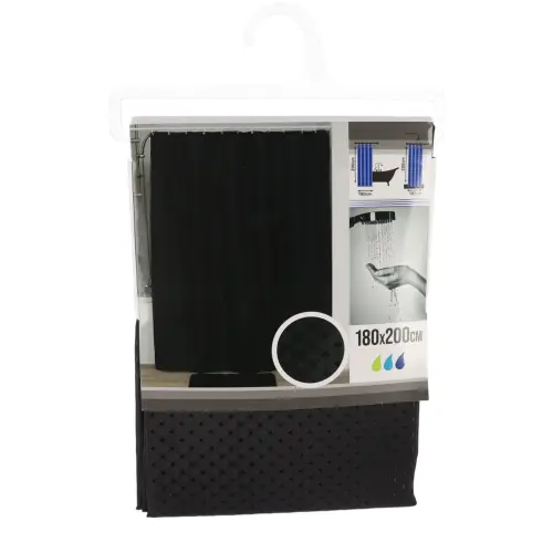 Tendance Zavesa za kadu 180X200CM DIJAMANT poliester Crna 1211103