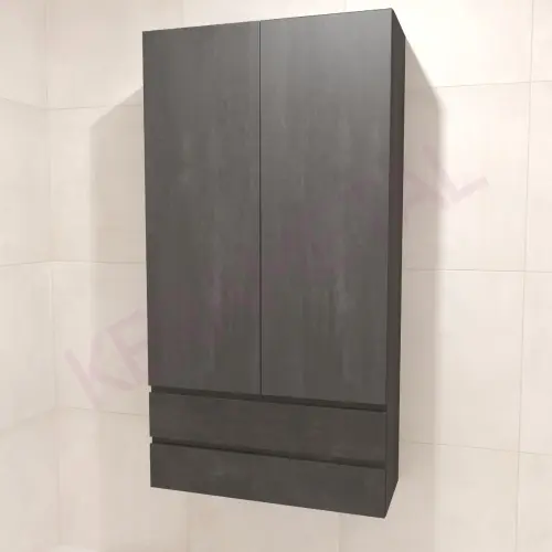 Kolpa San Naomi Set Delux 100cm Crna (Ormarić sa umivaonikom + Ogledalo/ormarić + Visoki ormarić)