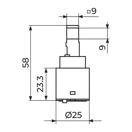 Rosan Keramički mešač -25A ("JP54...") PKM25A - tehnički crtež