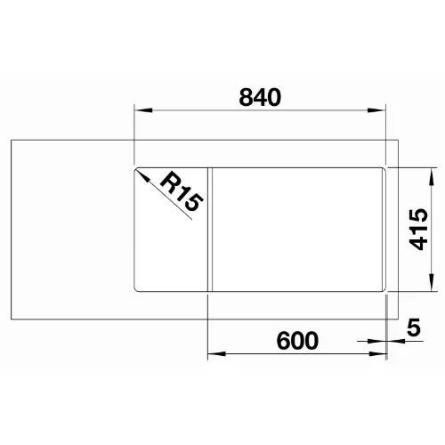 Blanco FAVUM XL 6 S nežnobela 527084 - tehnički crtež