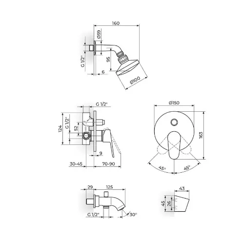 Rosan Smart uzidna baterija za tuš kadu JA3170011
