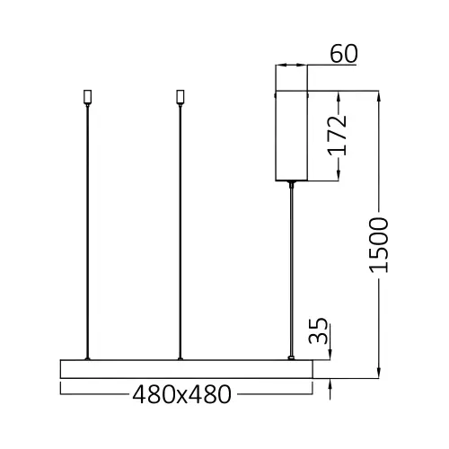 Braytron LED Visilica Kvadratna 36W Crni CCT IP20 BH17-01781