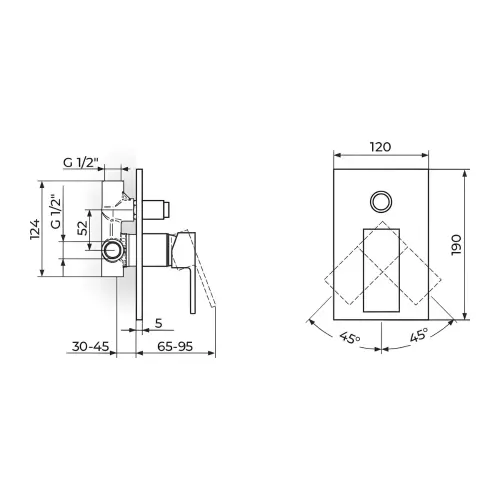 Rosan Quadro uzidna JQ31901 - tehnički crtež