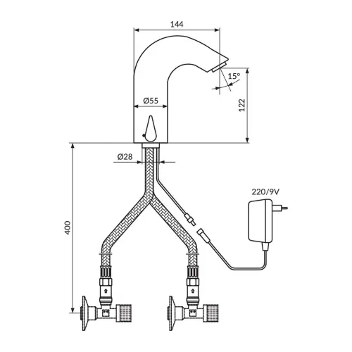 Rosan Classic E baterija 220V AS292200 - tehnički crtež