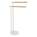 Tendance Držač peškira sa dve prečke 395X22X775CM METAL BAMBUS/BELA