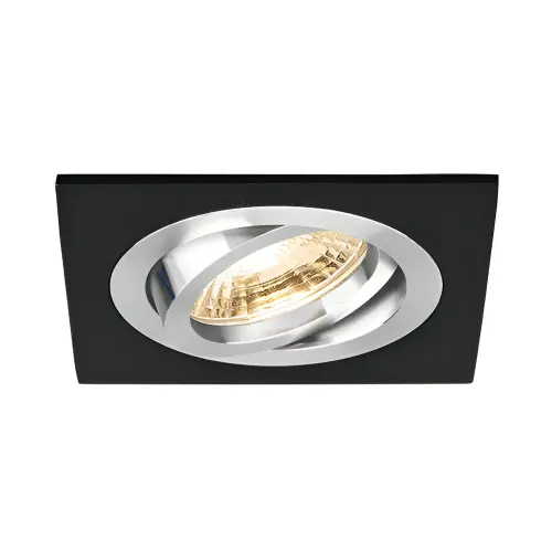 Braytron GU10 Ugradna Rozetna Kvadratna Jednostruka Crna BH03-00111