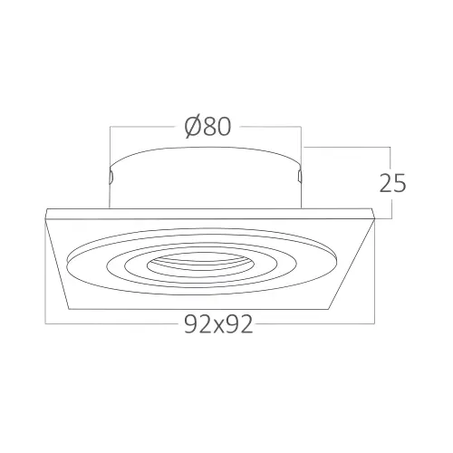 Braytron GU10 Ugradna Rozetna Kvadratna Jednostruka Crna BH03-00111