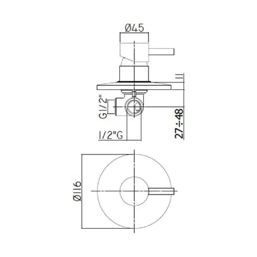 Paffoni Stick SK010CR za tuš kadu ugradna