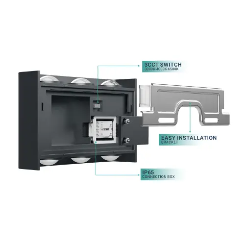 Braytron LED Zidna Svetiljka 6X1W Sivi CCT IP65 BG38-03382