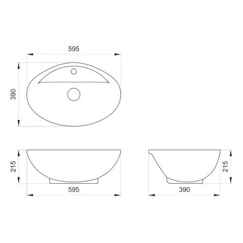 Elegant KS-595x390/215mm nadgradni lavabo