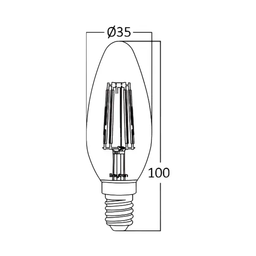 Braytron LED Filament Sveća 4W E14 Amber 2200K BB36-00410