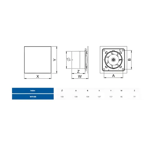Awenta Trax ventilator inox ø100