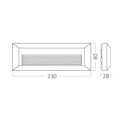 Braytron LED Zidna Svetiljka Pravougaona 3W Beli 3000K IP65 BG38-01900