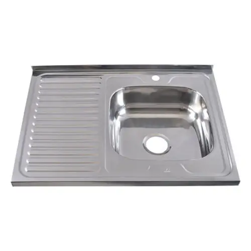 Inter Ceramic Sudopera alpaka nasadna pravougaona 60x80x16 sifon 9cm hrom+s