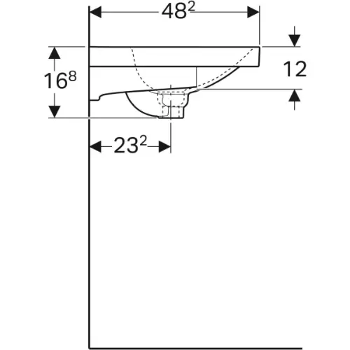 Geberit Acanto lavabo sa površinom za odlaganje 75x482cm 500.622.01.2