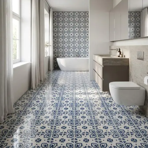Marazzi Memoria Decor Tappeto 2 Blu Lux 15x15cm MANH
