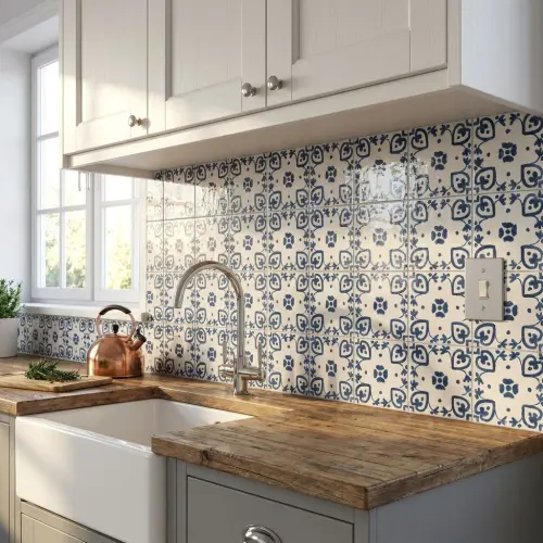 Marazzi Memoria Decor Tappeto 2 Blu Lux 15x15cm MANH