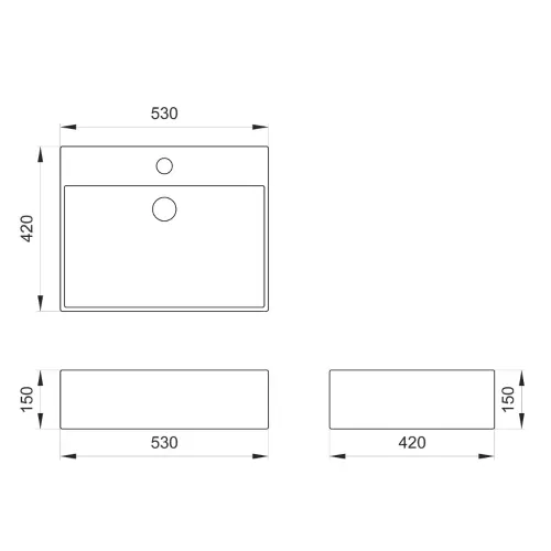 Elegant KS-530x420/150mm nadgradni lavabo