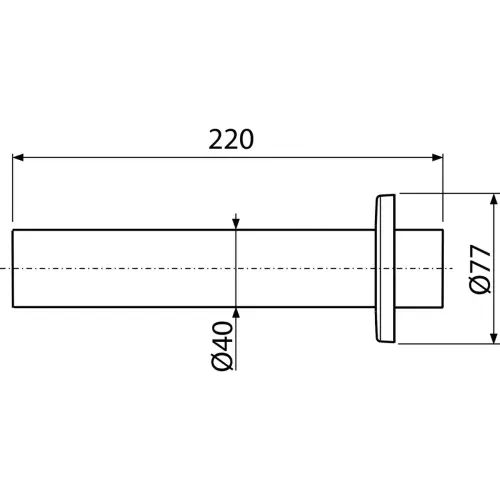 Alca P046 Cev Fi40 sa rozetnom Bela P046 - tehnički crtež