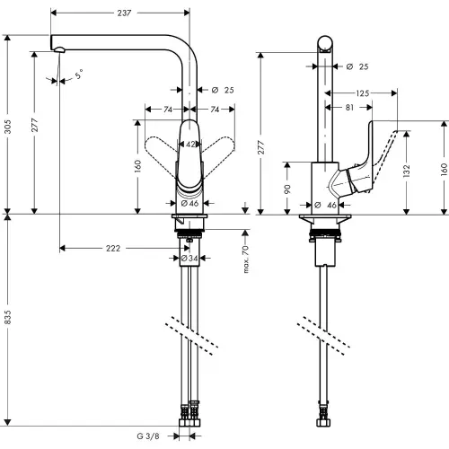 Hansgrohe Focus 280 za sudoperu 31817000