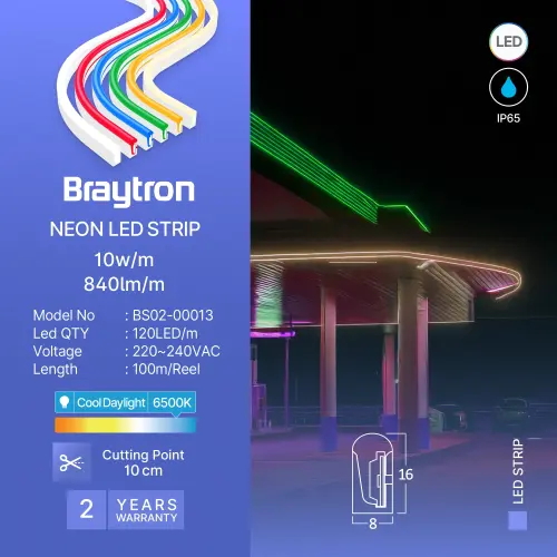 Braytron LED Neon Traka 8X16 220V 6500K BS02-00013