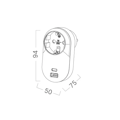 Braytron Produžni Kabl 17W 1-Way Usba/C EU BY72-02035