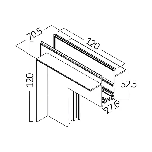Braytron Magnetna Šina Ugao Ugradna Crni 48VDC BY41-10121