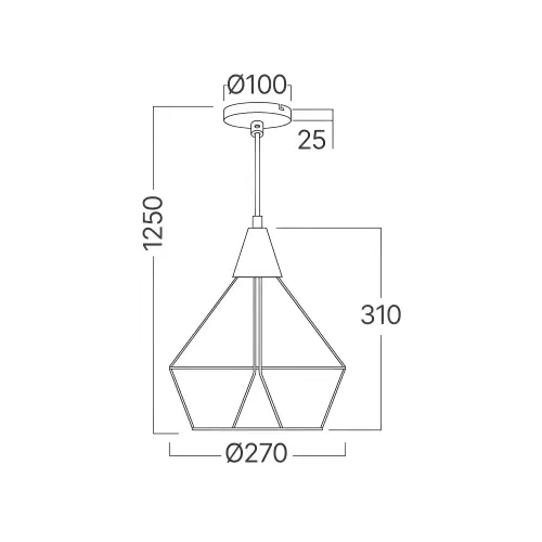 Braytron Visilica E27 Crni BV03-00031