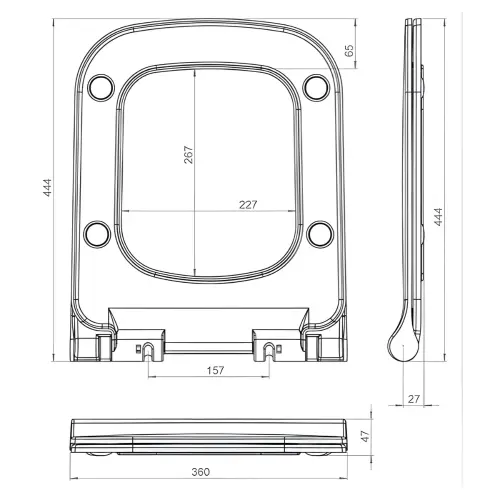 Kerametal WC daska Square TOPFIX PLASTIC