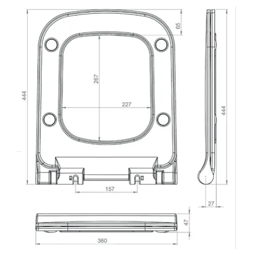 Kerametal WC daska Square TOPFIX PLASTIC
