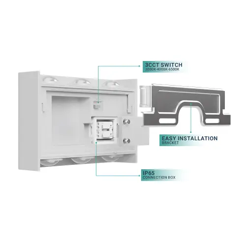 Braytron LED Zidna Svetiljka 6X1W Beli CCT IP65 BG38-03380