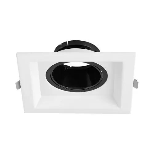 Braytron GU10 Ugradna Rozetna Kvadratna Jednostruka Bela/Crna BH03-00750