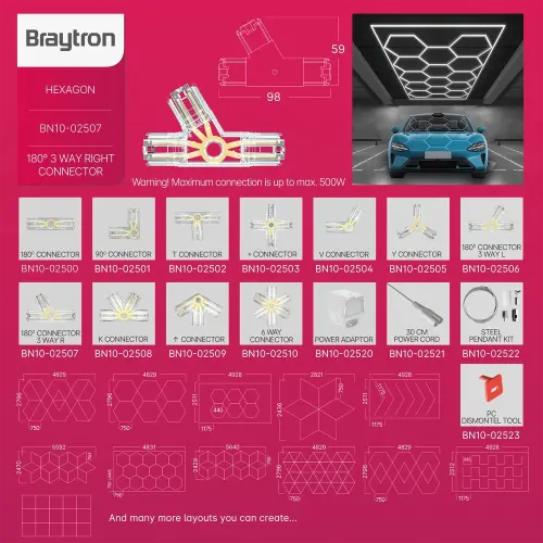 Braytron Hegza Konektor 180° 3-Right BN10-02507