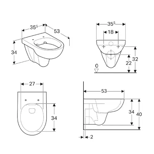 Geberit Selnova SET WC šolja Rimfree sa sc daskom