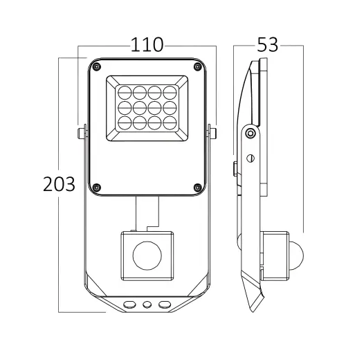 Braytron LED Reflektor 10W Sivi CCT IP65 sa Senzorom BT65-21082