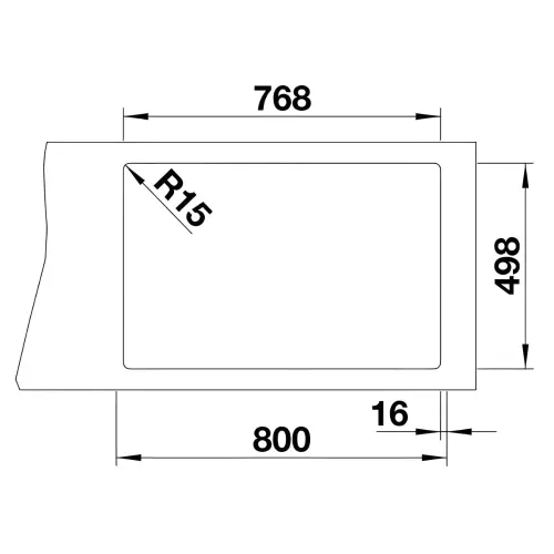Blanco ETAGON 8 silgranit 780x510mm kafa 525196 gratis etagon sine - tehnički crtež