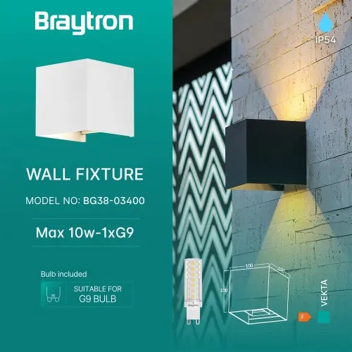 Braytron Zidna Svetiljka Double Beli IP54 BG38-03400