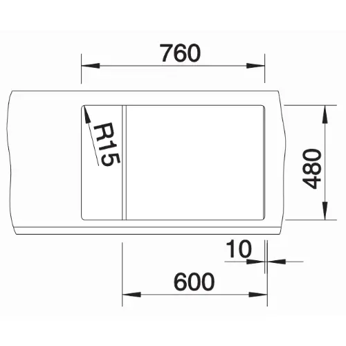 Blanco METRA 6 S Compact bela sa p.č. 513468 - tehnički crtež