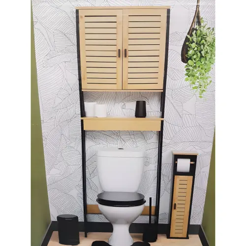 Tendance CEBU kupatilski ormarić sa 1 policom I VRATIMA 173X60X21.5CM MDF/BAMBUS Crna 