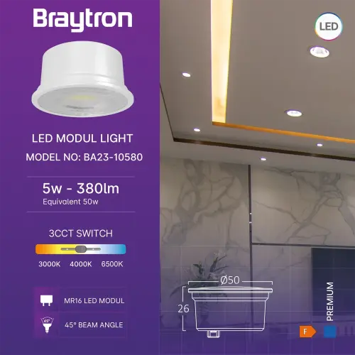 Braytron LED MR16 Modul 5W CCT 45° BA23-10580