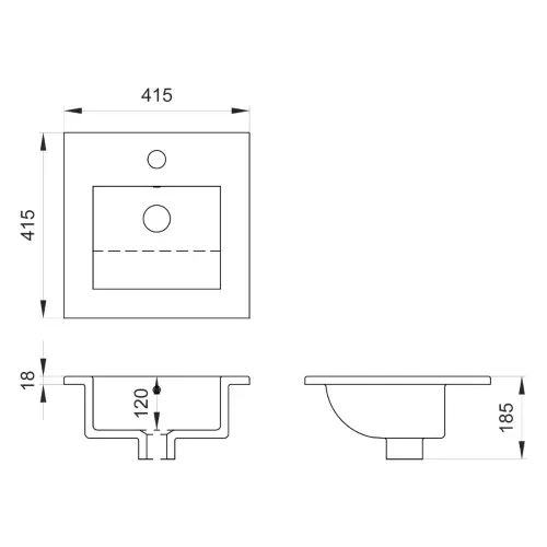 Elegant KS-415x415/18mm ugradni lavabo