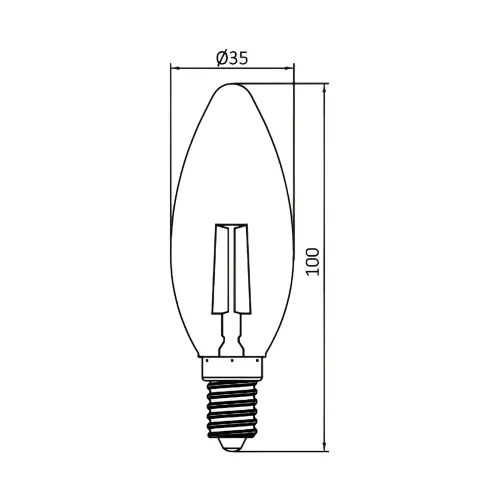 Braytron Dimabilna LED Filament Sveća 4W E14 Amber 2200K BB36-60410