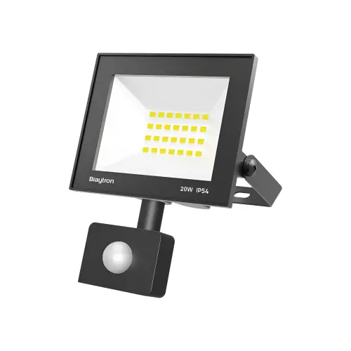 Braytron LED Reflektor 20W Crni 6500K IP54 sa Senzorom BT66-22031