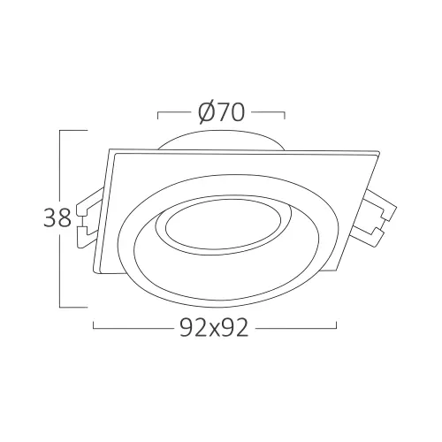Braytron GU10 Ugradna Rozetna Kvadratna Crna/Bela BH03-06052