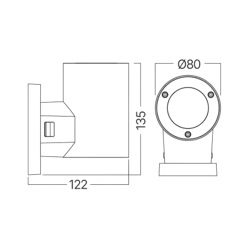 Braytron GU10 Zidna Svetiljka Crni IP65 BG32-00101
